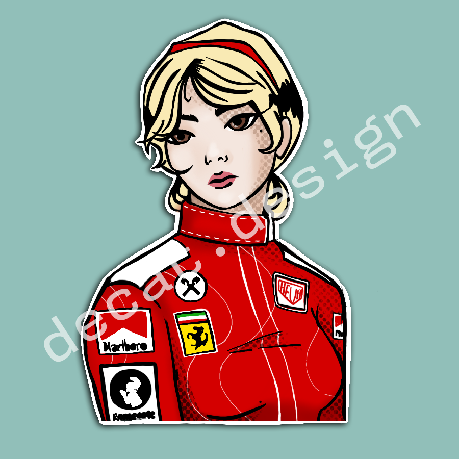 F1 Ferrari 'Amara' Vinyl Car Sticker (3.5 x 5.25in)